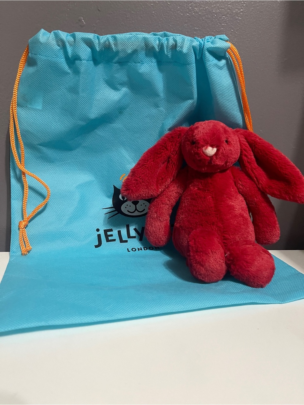 Jellycat Cranberry Red Small Bashful Bunny Plush